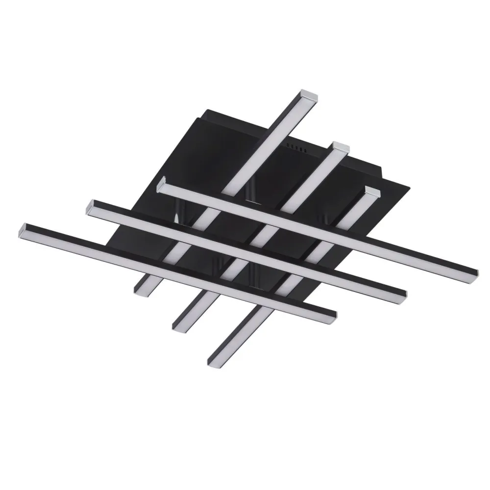 Searchlight LED Deckenleuchte Metall B: 45,5 cm Schwarz Chrom 3000 K* Deckenleuchten|Led Lampen