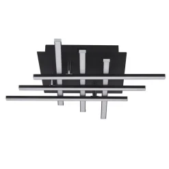 Searchlight LED Deckenleuchte Metall B: 45,5 cm Schwarz Chrom 3000 K* Deckenleuchten|Led Lampen