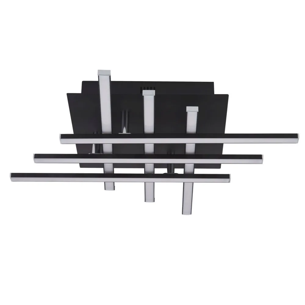 Searchlight LED Deckenleuchte Metall B: 45,5 cm Schwarz Chrom 3000 K* Deckenleuchten|Led Lampen