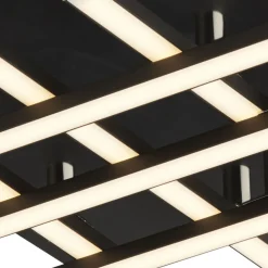 Searchlight LED Deckenleuchte Metall B: 45,5 cm Schwarz Chrom 3000 K* Deckenleuchten|Led Lampen