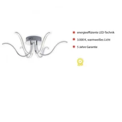 Just Light LED Deckenleuchte Metall in Chrom 3000 K 4 W L:67 cm