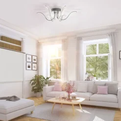 Just Light LED Deckenleuchte Metall in Chrom 3000 K 4 W L:67 cm