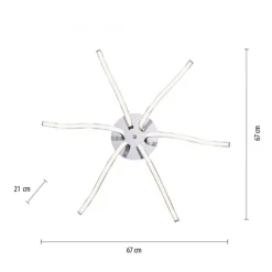 Just Light LED Deckenleuchte Metall in Chrom 3000 K 4 W L:67 cm