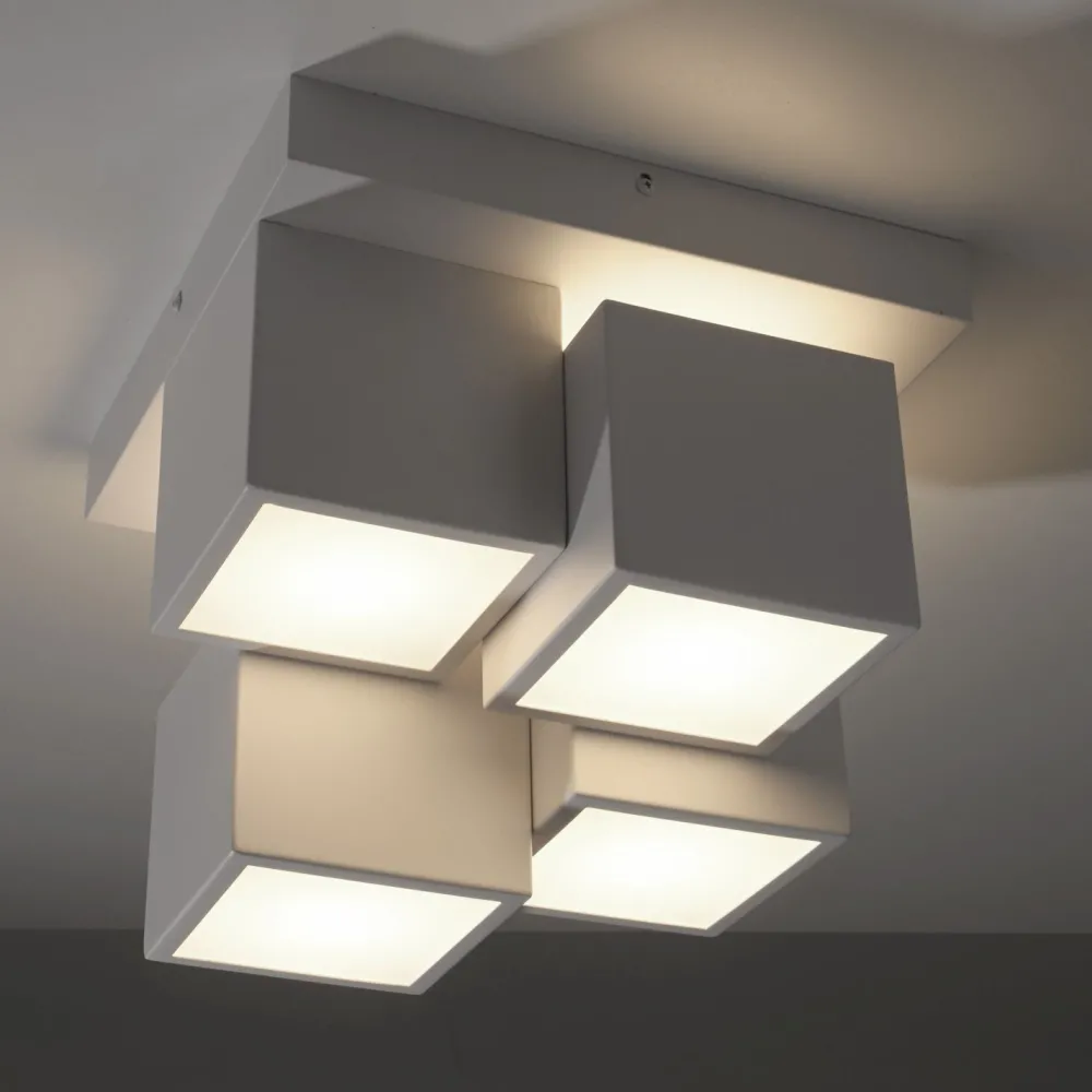 Just Light LED Deckenleuchte Metall Würfel B:30 cm 2400 lm 3000 K* Deckenleuchten|Flurlampen