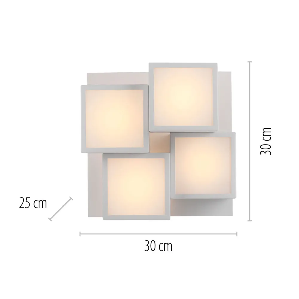 Just Light LED Deckenleuchte Metall Würfel B:30 cm 2400 lm 3000 K* Deckenleuchten|Flurlampen