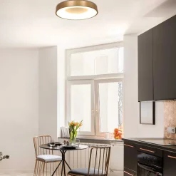 Steinhauer LED Deckenleuchte Metall Kunststoff in Gold Weiß 40 W* Metall Lampen|Schlafzimmer Lampen