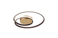 Discount Trio Reality LED Deckenleuchte Metall Rost Schwarz B:39 cm Spirale