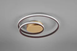 Discount Trio Reality LED Deckenleuchte Metall Rost Schwarz B:39 cm Spirale