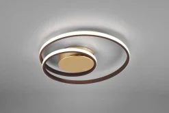 Discount Trio Reality LED Deckenleuchte Metall Rost Schwarz B:39 cm Spirale