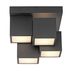 Sale Just Light LED Deckenleuchte Metall Würfel B:30 cm 2400 lm Schwarz