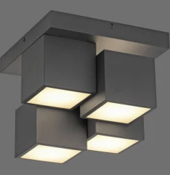 Sale Just Light LED Deckenleuchte Metall Würfel B:30 cm 2400 lm Schwarz