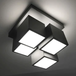 Sale Just Light LED Deckenleuchte Metall Würfel B:30 cm 2400 lm Schwarz
