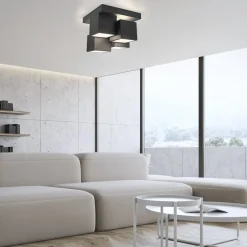 Sale Just Light LED Deckenleuchte Metall Würfel B:30 cm 2400 lm Schwarz