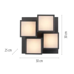 Sale Just Light LED Deckenleuchte Metall Würfel B:30 cm 2400 lm Schwarz