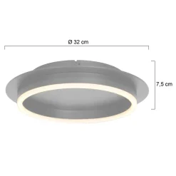 Clearance Steinhauer LED Deckenleuchte Metall Kunststoff in Stahl 2700 K