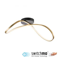 Discount Just Light LED Deckenleuchte Metall Schwarz Messing 3000 K dimmbar