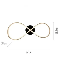 Discount Just Light LED Deckenleuchte Metall Schwarz Messing 3000 K dimmbar