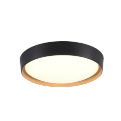 Outlet Just Light LED Deckenleuchte Schwarz Natur Ø40 cm 3400 lm dimmbar