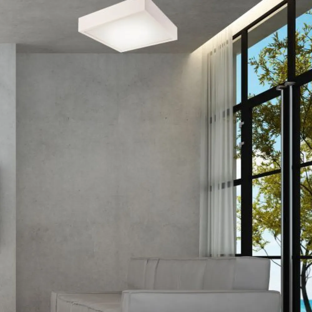 Sale Lamkur LED Deckenleuchte Weiß Holz eckig Wohnzimmer