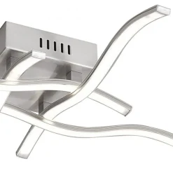 Online Just Light LED Deckenleuchte Wellen Metall in Stahl B:55 cm 3000 K