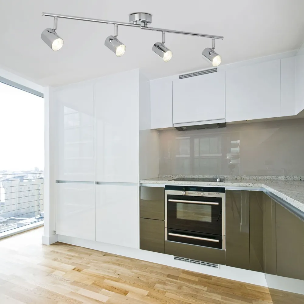 Searchlight LED Deckenstrahler Chrom 3000 K 1459 lm Metall* Glaslampen|Wohnzimmerlampen