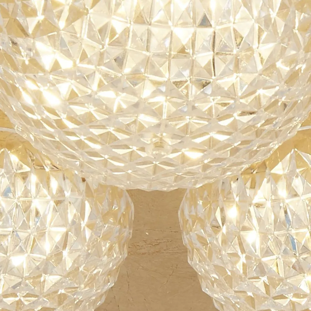 Sale Searchlight LED Einbaustrahler in Gold Metall Ø35 cm 6 W 3-flammig