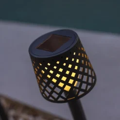 Outlet Newgarden LED Gartenleuchte Erdspieß 4er Set Solar Akku IP44 Schwarz