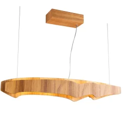 Elstead LED Hängelampe 100 cm lang Teak Holz Furnier 3000 K Modern* Hängelampen|Bürolampen