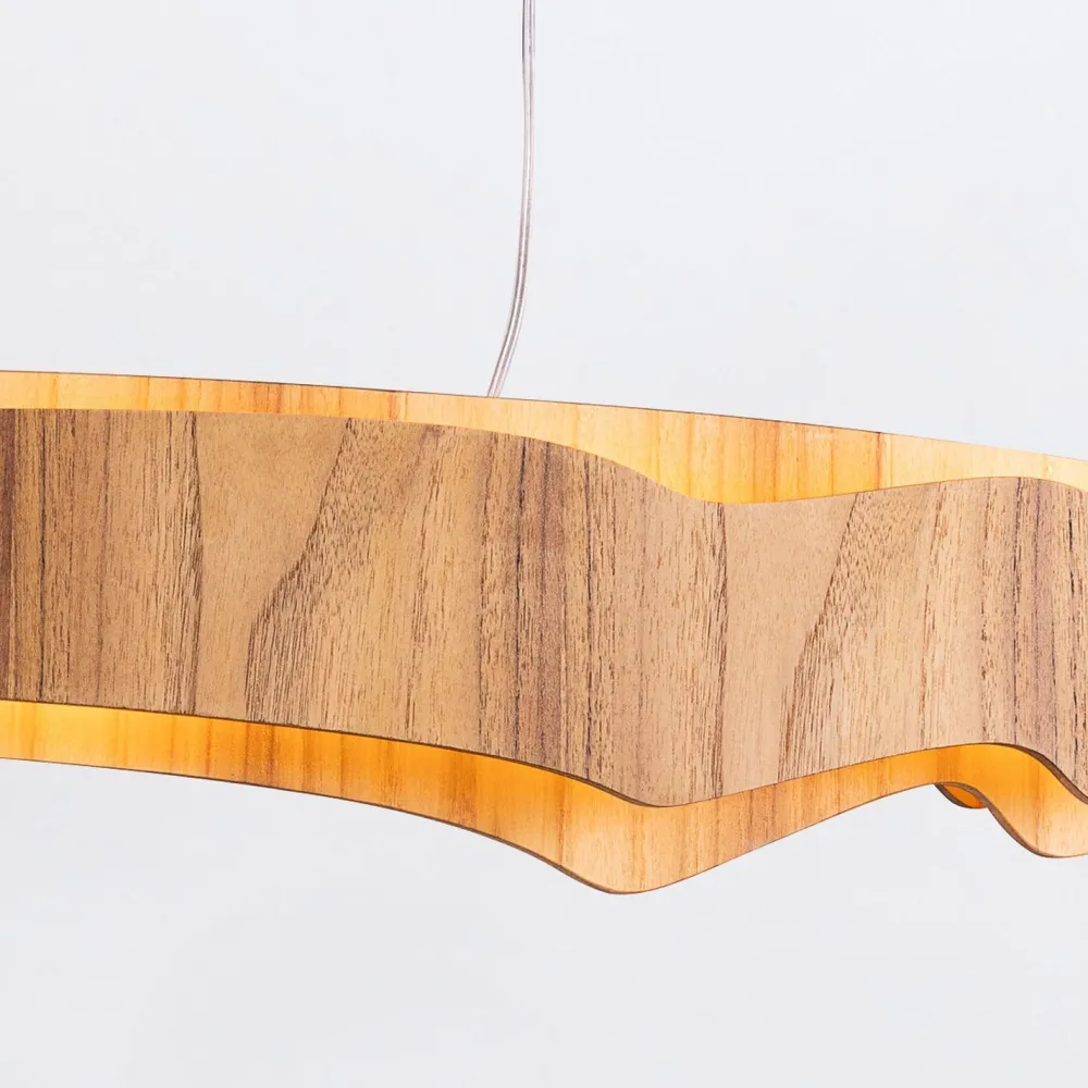 Elstead LED Hängelampe 100 cm lang Teak Holz Furnier 3000 K Modern* Hängelampen|Bürolampen