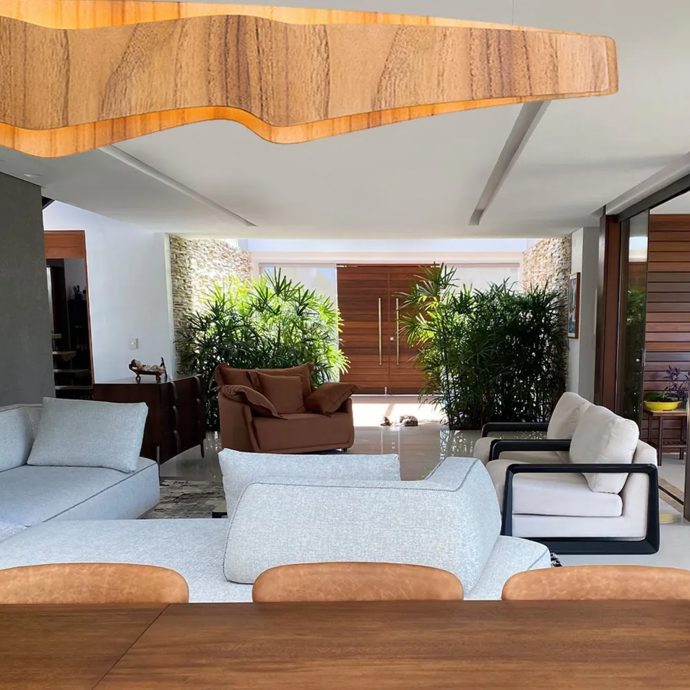 Elstead LED Hängelampe 100 cm lang Teak Holz Furnier 3000 K Modern* Hängelampen|Bürolampen