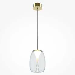 Outlet Maytoni LED Hängelampe Aluminium Glas D: 20 cm rund in Gold