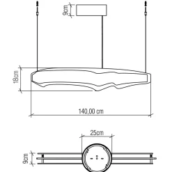 Best Elstead LED Hängelampe Esstisch Teakholz Furnier 140 cm lang XXL