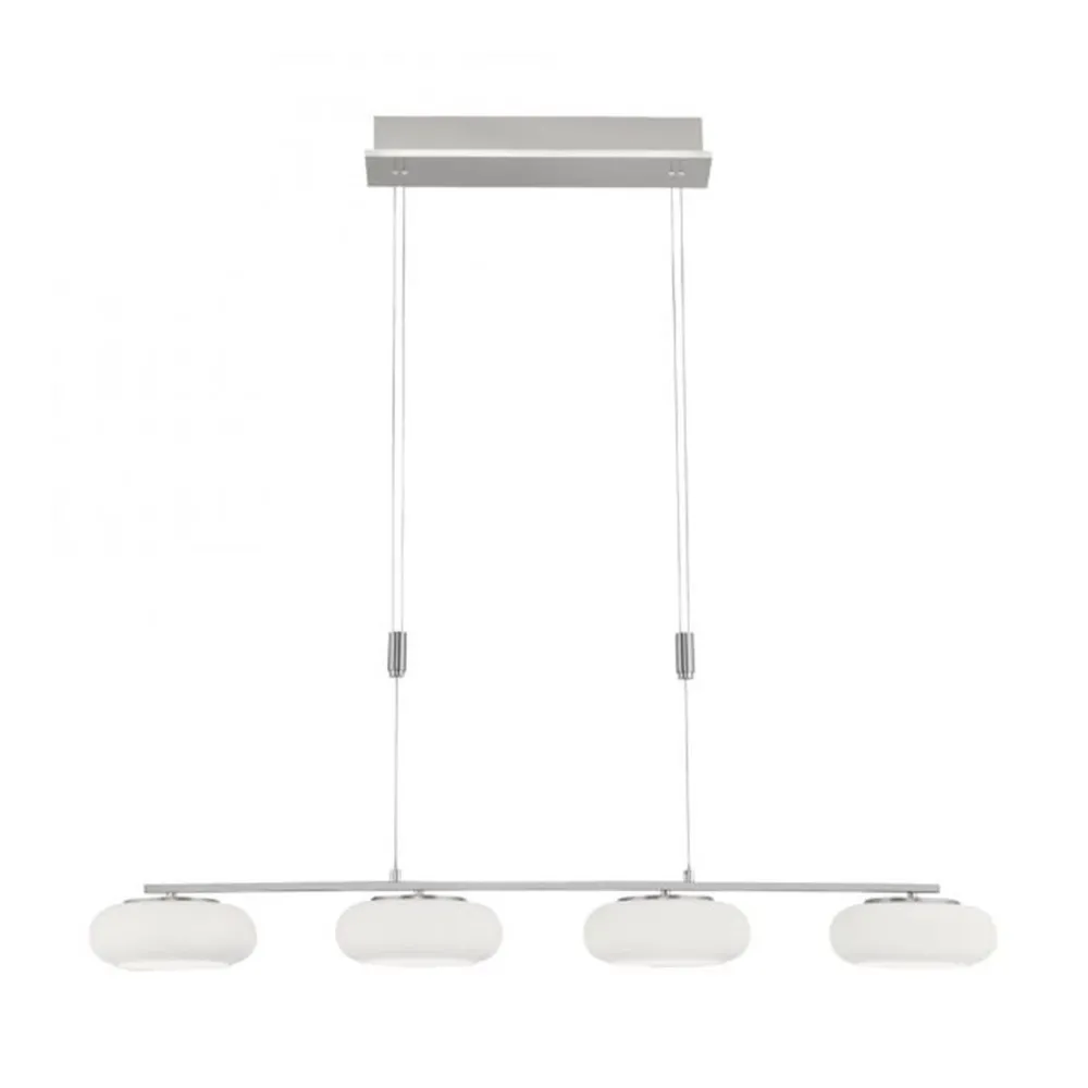 Best Paul Neuhaus LED Hängelampe Glas in Stahl 108 cm 38 W Fernbedienung