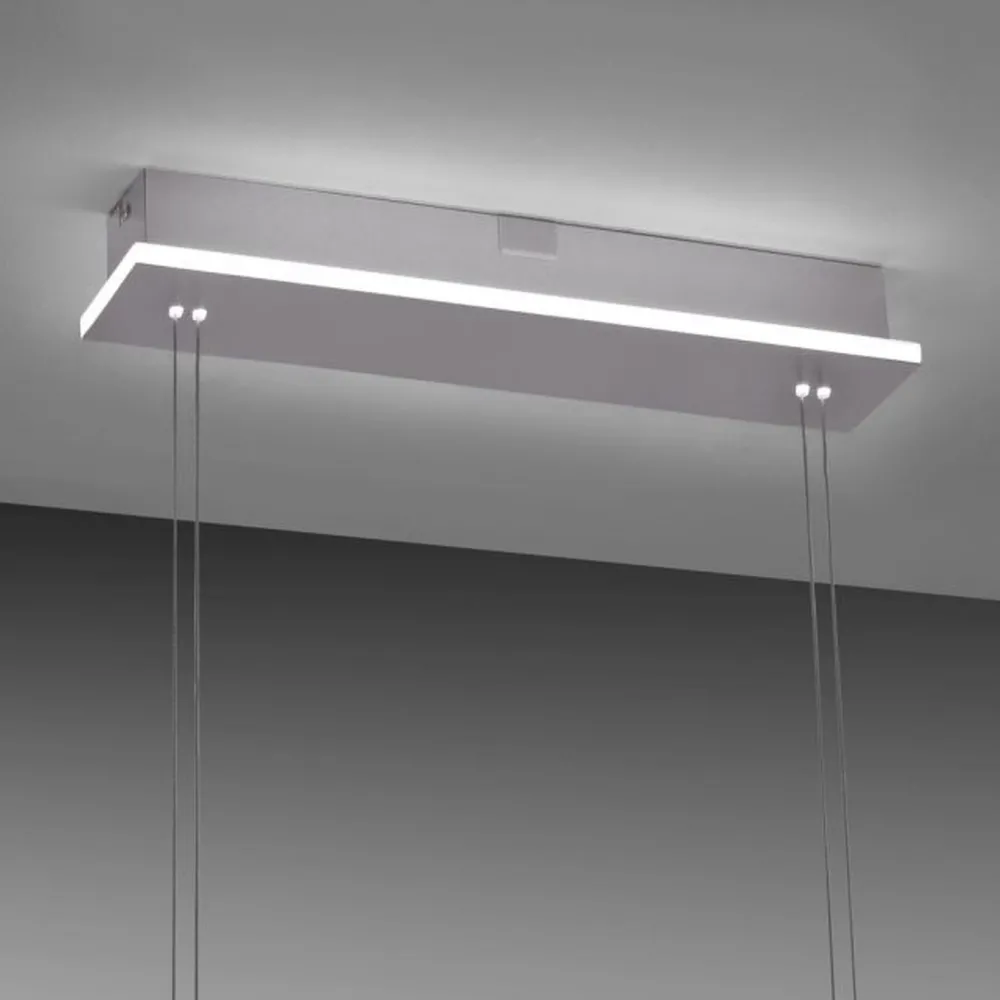 Best Paul Neuhaus LED Hängelampe Glas in Stahl 108 cm 38 W Fernbedienung