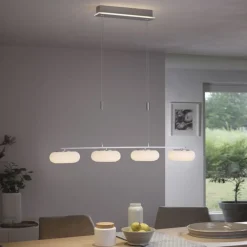 Best Paul Neuhaus LED Hängelampe Glas in Stahl 108 cm 38 W Fernbedienung
