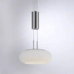 Best Paul Neuhaus LED Hängelampe Glas in Stahl 2-flammig Fernbedienung