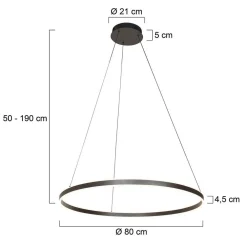 Steinhauer LED Hängelampe Metall Kunststoff 80 cm rund 60 W 2700 K* Hängelampen|Led Lampen