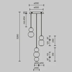 Sale Maytoni LED Hängelampe Metall Rauchglas 38 cm breit 4000 lm INA