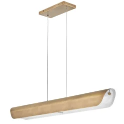 Elstead LED Hängelampe Metall Riffelglas L: 116,8 cm Modern in Messing* Hängelampen|Led Lampen