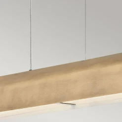 Elstead LED Hängelampe Metall Riffelglas L: 116,8 cm Modern in Messing* Hängelampen|Led Lampen