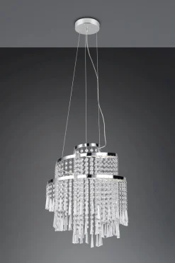 Trio Reality LED Hängelampe mit Fernbedienung dimmbar Chrom Acryl* Hängelampen|Wohnzimmerlampen
