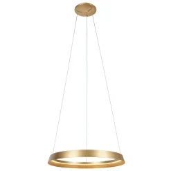 Steinhauer LED Hängelampe rund in Gold B:60 cm 50 W 2700 K elegant