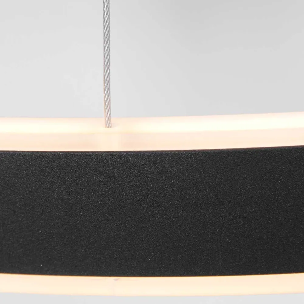 Steinhauer LED Hängelampe Schwarz Ø60 cm rund 42 W 2700 K stilvoll* Hängelampen|Led Lampen