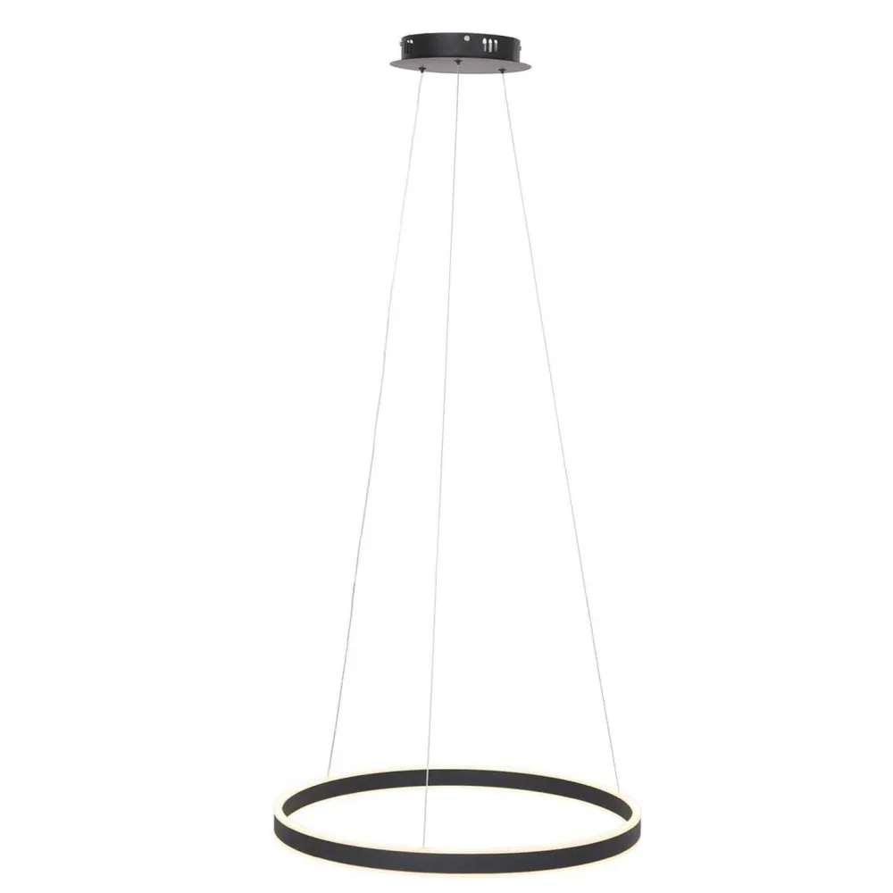 Steinhauer LED Hängelampe Schwarz Ø60 cm rund 42 W 2700 K stilvoll* Hängelampen|Led Lampen