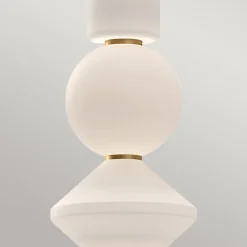 Elstead LED Hängeleuchte Glas Metall B: 19,8cm Modern Weiß Gold antik* Hängelampen|Led Lampen