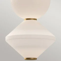 Elstead LED Hängeleuchte Glas Metall B: 19,8cm Modern Weiß Gold antik* Hängelampen|Led Lampen