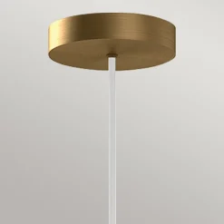 Elstead LED Hängeleuchte Glas Metall B: 19,8cm Modern Weiß Gold antik* Hängelampen|Led Lampen