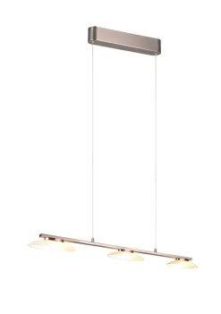 Trio Reality LED Hängeleuchte Metall Glas Nickel 3-flammig 102 cm* Hängelampen|Bürolampen