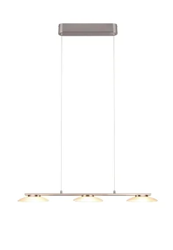 Trio Reality LED Hängeleuchte Metall Glas Nickel 3-flammig 102 cm* Hängelampen|Bürolampen