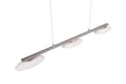 Trio Reality LED Hängeleuchte Metall Glas Nickel 3-flammig 102 cm* Hängelampen|Bürolampen